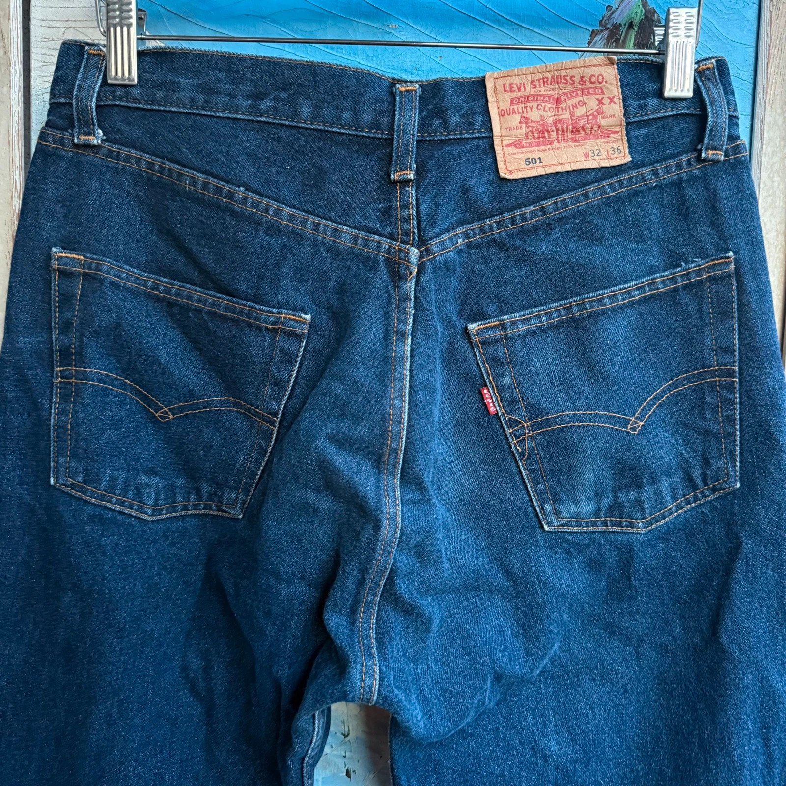 Levi's Jeansy 501 XL Vintage Retro Streetwear - widok ogólny przód vintage