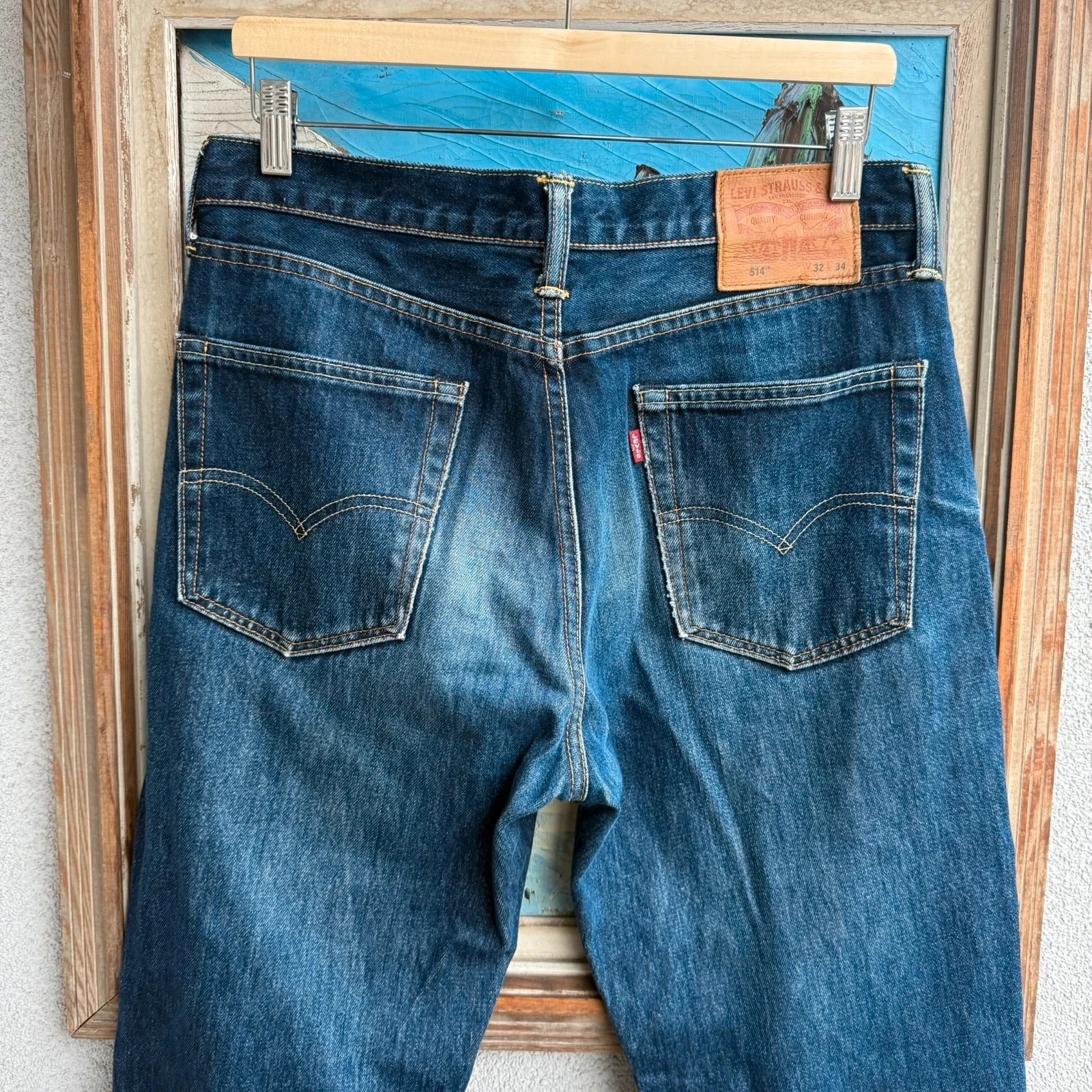 Levi's Spodnie Jeansy Granatowe XL Vintage Streetwear - widok ogólny przód vintage