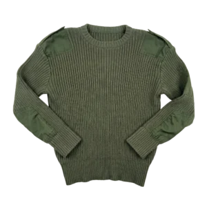 Military Sweter Wełniany Zielony XXL Vintage Streetwear - widok ogólny przód vintage