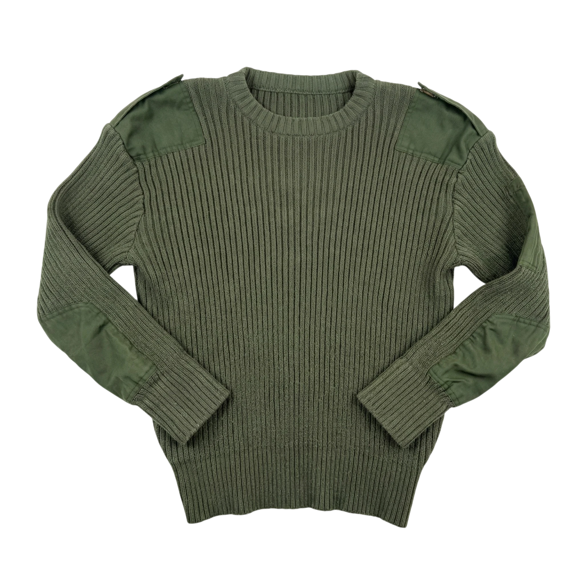 Military Sweter Wełniany Zielony XXL Vintage Streetwear - widok ogólny przód vintage
