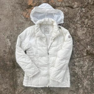 Moncler Kurtka Parka Puchowa Biała L Vintage Streetwear - zdjęcie 2