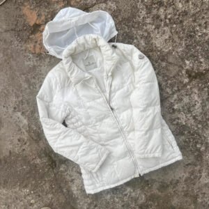 Moncler Kurtka Parka Puchowa Biała L Vintage Streetwear - zdjęcie 4