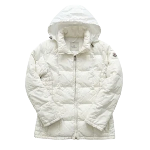 Moncler Kurtka Parka Puchowa Biała L Vintage Streetwear - widok ogólny przód vintage