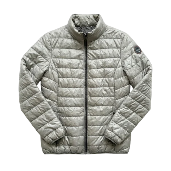 Napapijri Kurtka Puchowa Srebrna L Vintage Streetwear - widok ogólny przód vintage
