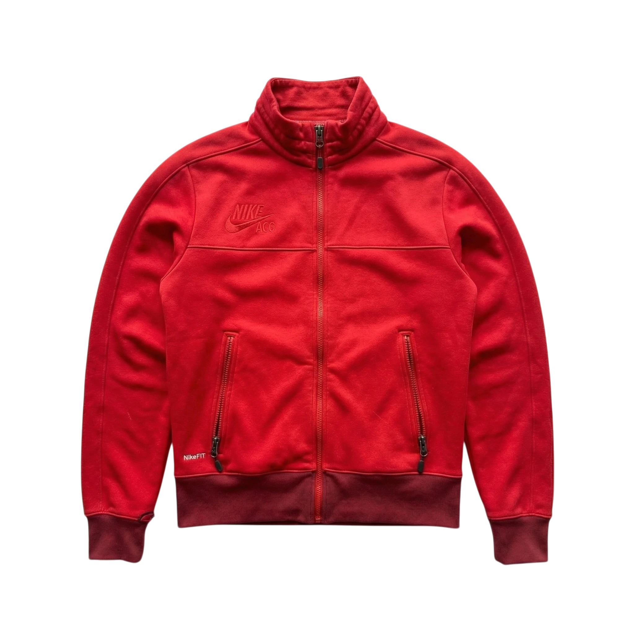 Nike ACG Kurtka Polarowa Czerwona L Vintage Streetwear - widok ogólny przód vintage