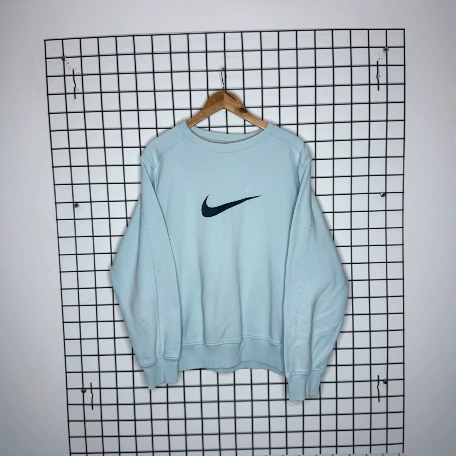 Nike Bluza Crewneck Baby Blue XL Vintage Streetwear - widok ogólny przód vintage