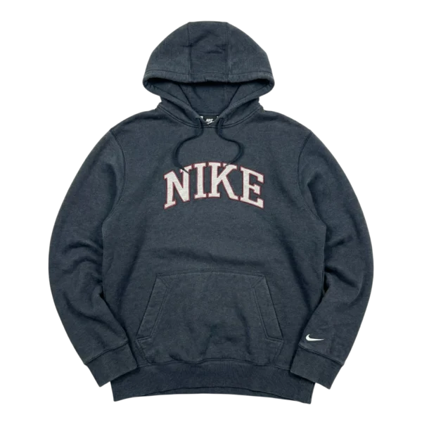 Nike Bluza Hoodie Spellout Szary XXXL Vintage Streetwear - widok ogólny przód vintage