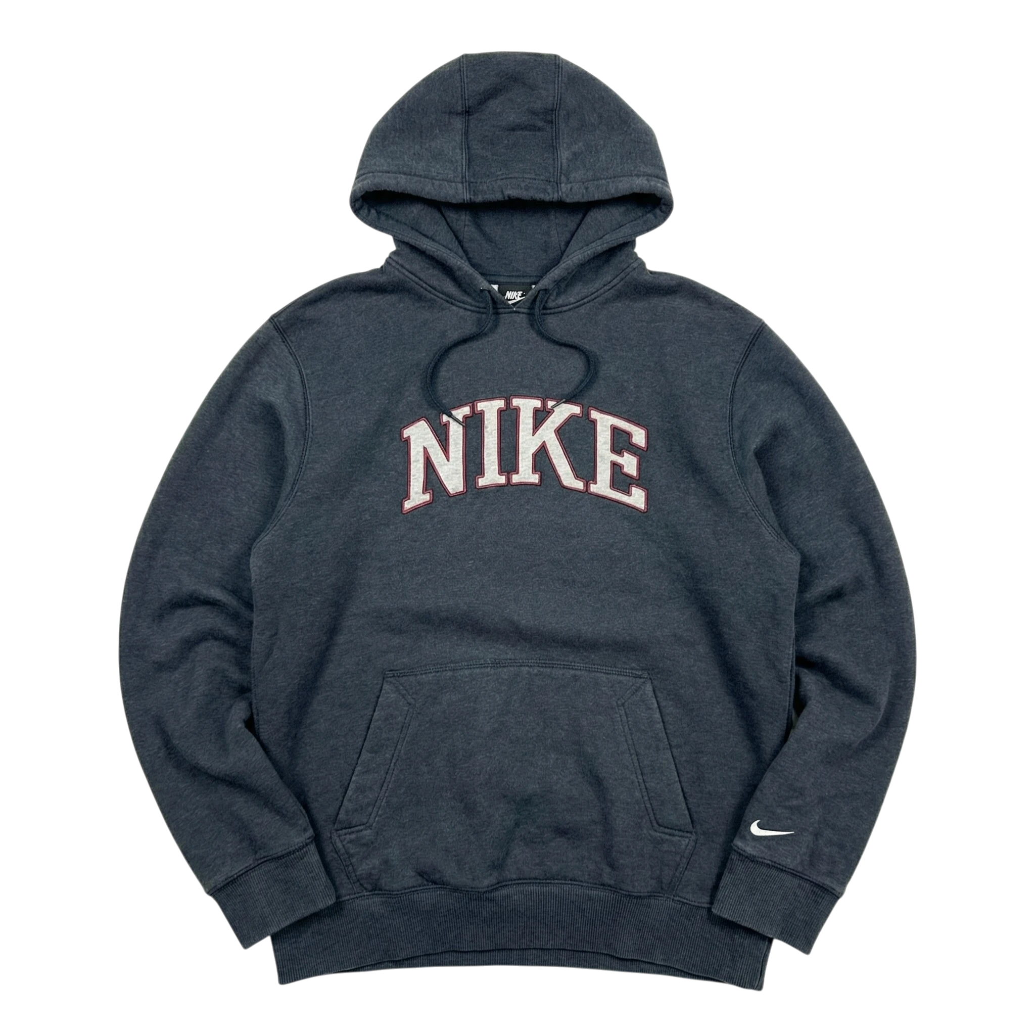 Nike Bluza Hoodie Spellout Szary XXXL Vintage Streetwear - widok ogólny przód vintage