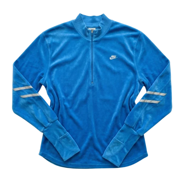 Nike Bluza Welurowa Half Zip XL Vintage Streetwear Retro - widok ogólny przód vintage