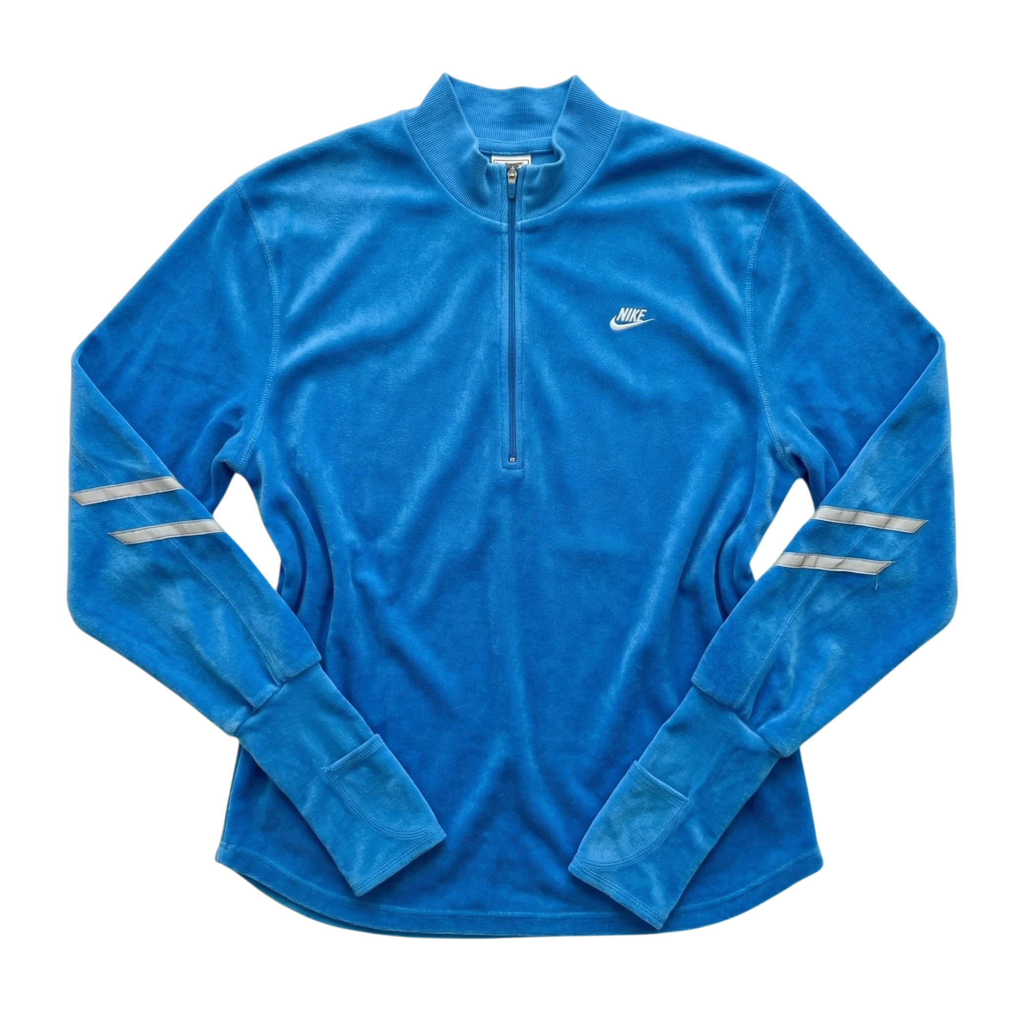 Nike Bluza Welurowa Half Zip XL Vintage Streetwear Retro - widok ogólny przód vintage