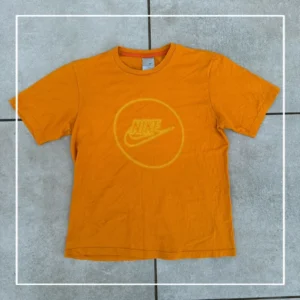 Nike Koszulka Pomarańczowa Nadruk L Vintage Streetwear - zdjęcie 2