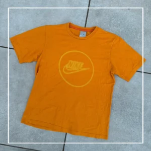 Nike Koszulka Pomarańczowa Nadruk L Vintage Streetwear - zdjęcie 3