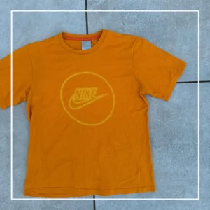 Nike Koszulka Pomarańczowa Nadruk L Vintage Streetwear - zdjęcie 4