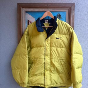 Nike Kurtka Puchowa Żółta M Vintage Streetwear - zdjęcie 4