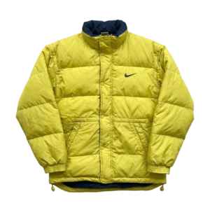 Nike Kurtka Puchowa Żółta M Vintage Streetwear - widok ogólny przód vintage