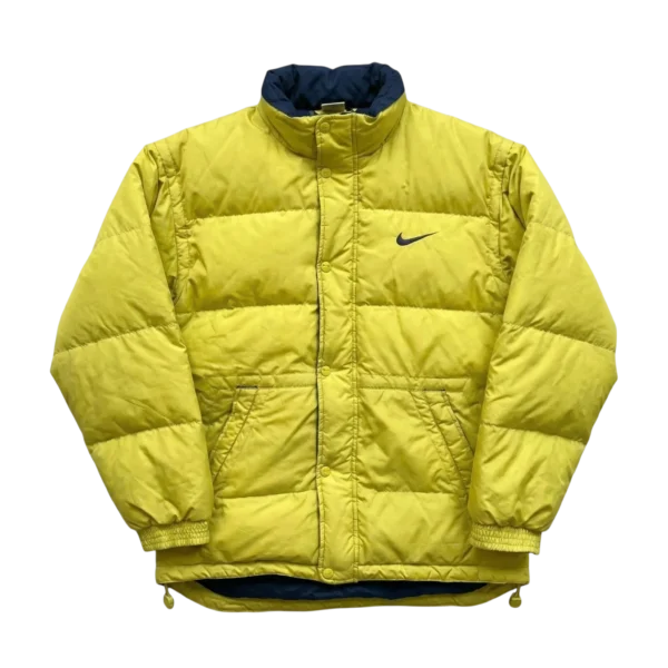 Nike Kurtka Puchowa Żółta M Vintage Streetwear - widok ogólny przód vintage