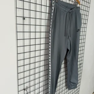 Nike Spodnie Dresowe Szare Lampasy L Vintage Streetwear - zdjęcie 3