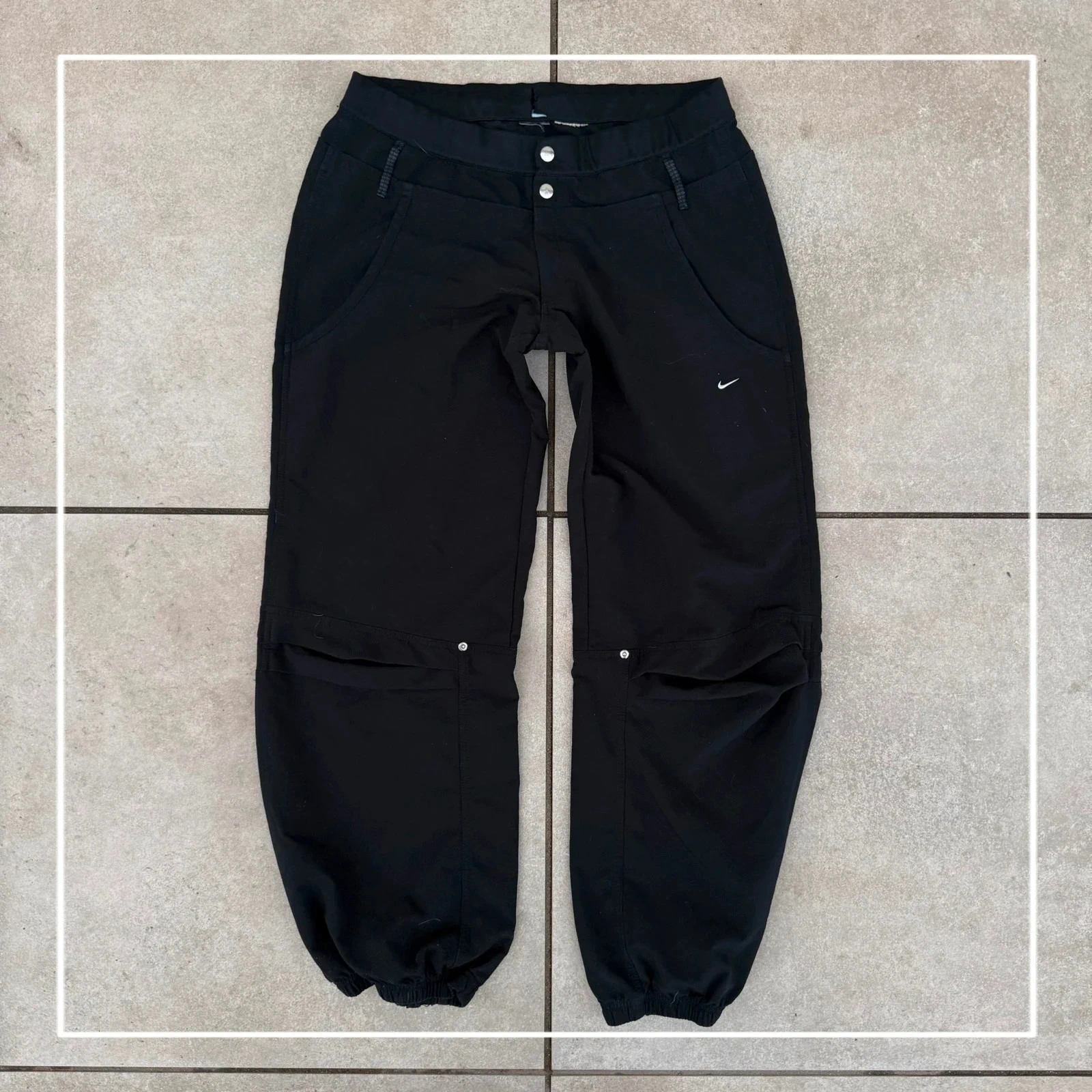 Nike Spodnie Szerokie Baggy L Vintage Streetwear Retro - widok ogólny przód vintage