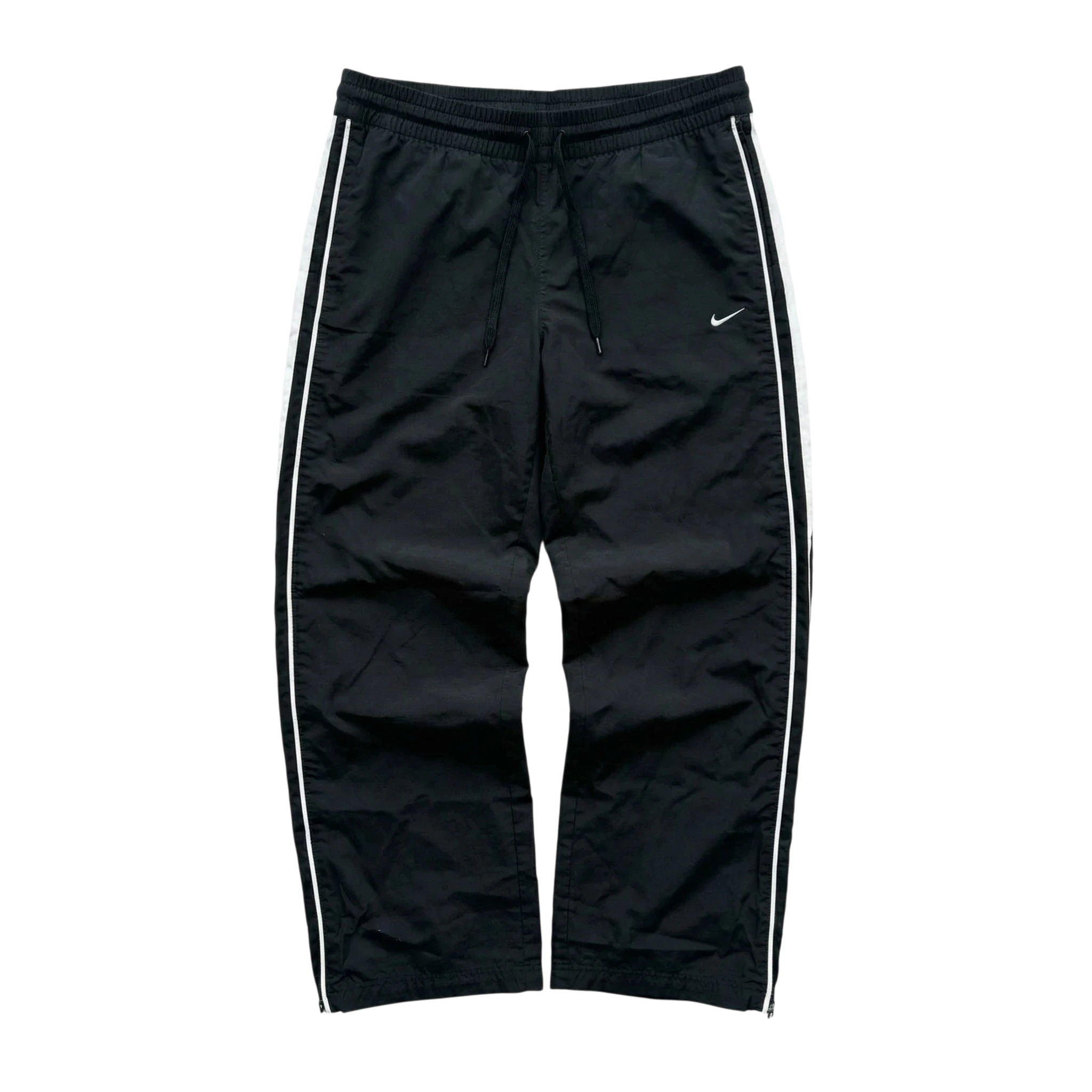 Nike Spodnie Szerokie XL Vintage Retro Streetwear Czarny czarne - widok ogólny przód vintage