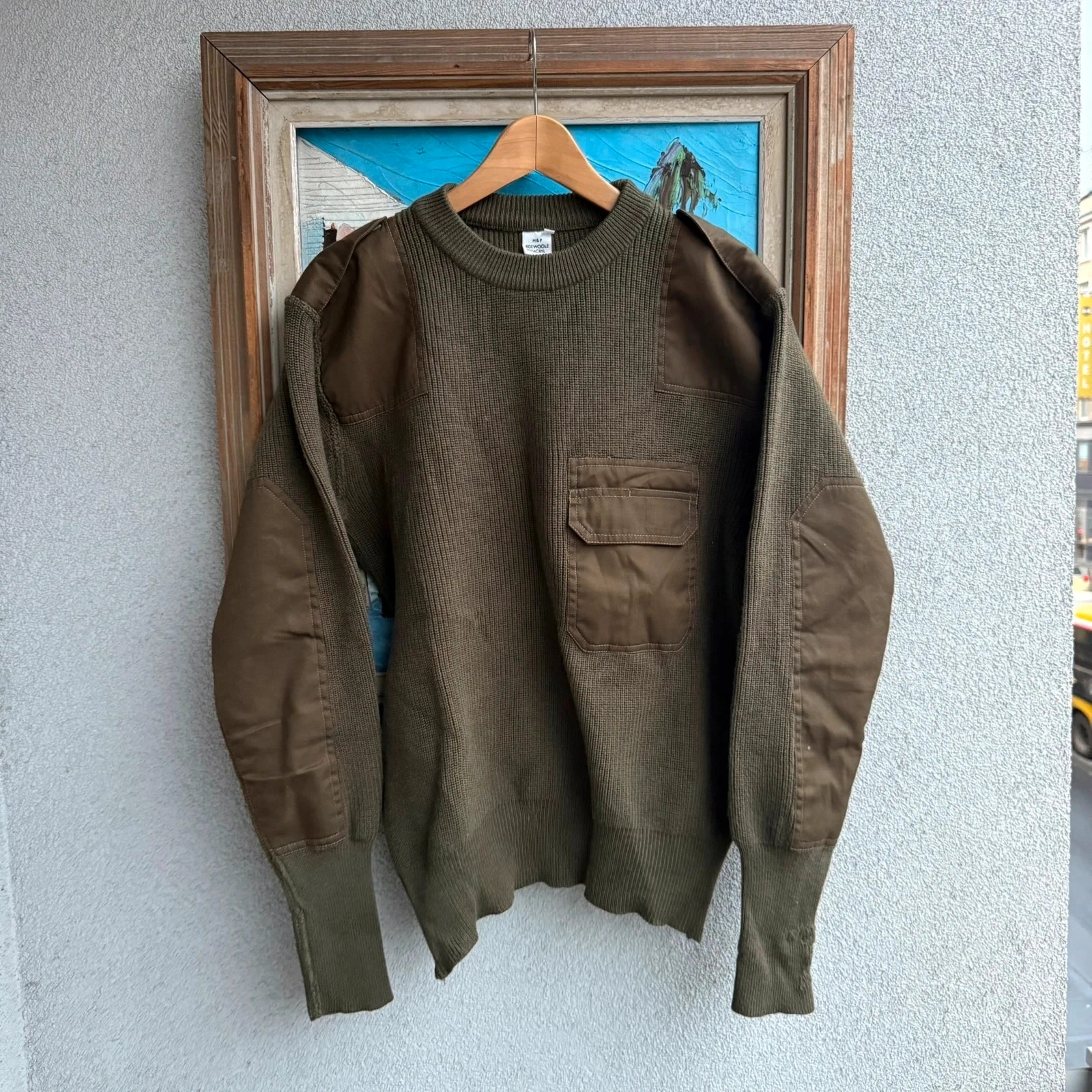 Nike Sweter Wełniany Military XL Vintage Streetwear - widok ogólny przód vintage