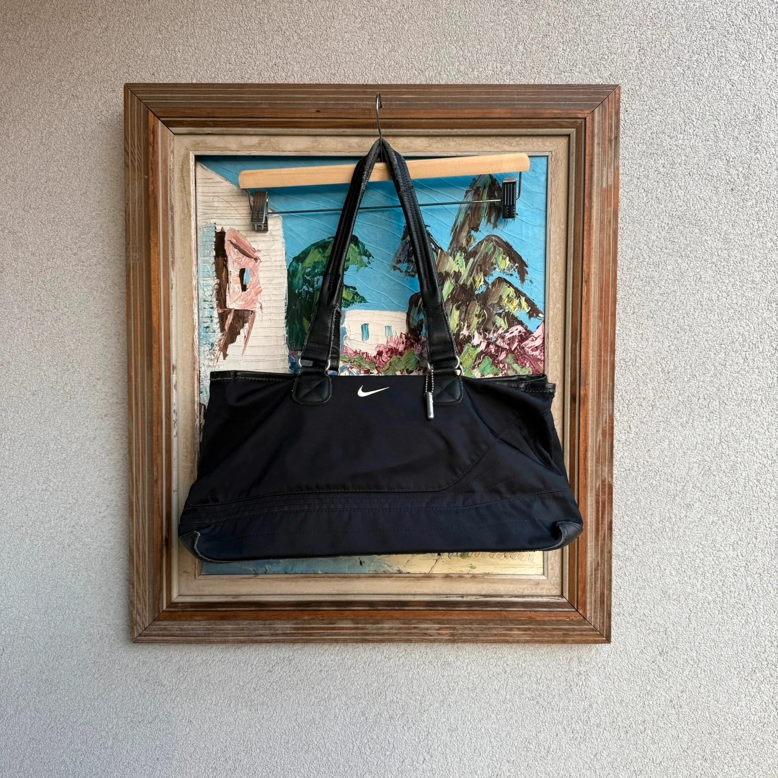 Nike Torba do Ręki Swoosh Torebka Vintage Retro Streetwear - widok ogólny przód vintage