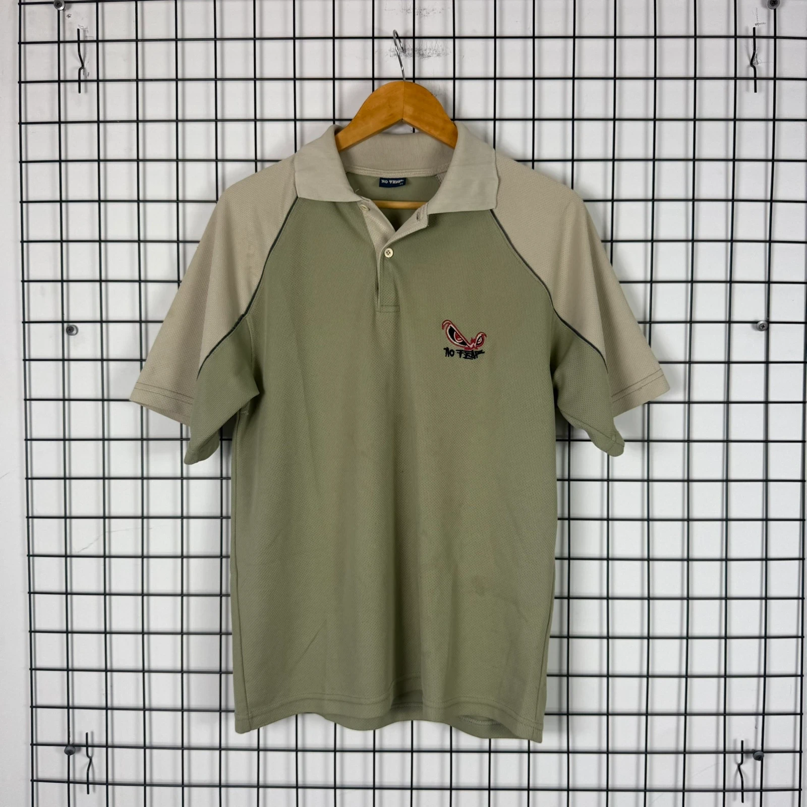 No Fear Koszulka Polo Skate L Vintage Streetwear Retro - widok ogólny przód vintage