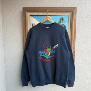 Nokia Bluza Granatowa Nadruk XL Vintage Streetwear - zdjęcie 3