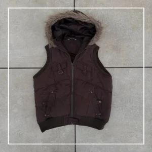 Opium Kamizelka Ocieplana z Futrem XL Vintage Streetwear - zdjęcie 2