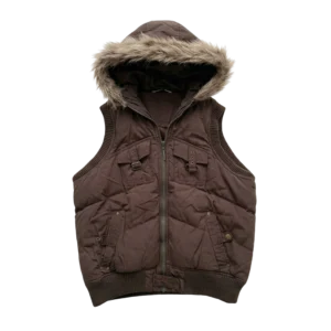 Opium Kamizelka Ocieplana z Futrem XL Vintage Streetwear - widok ogólny przód vintage