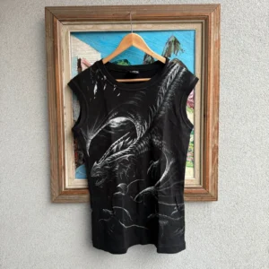 Opium Koszulka Bezrękawnik ze Smokiem L Vintage Streetwear - zdjęcie 2