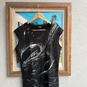 Opium Koszulka Bezrękawnik ze Smokiem L Vintage Streetwear - zdjęcie 4