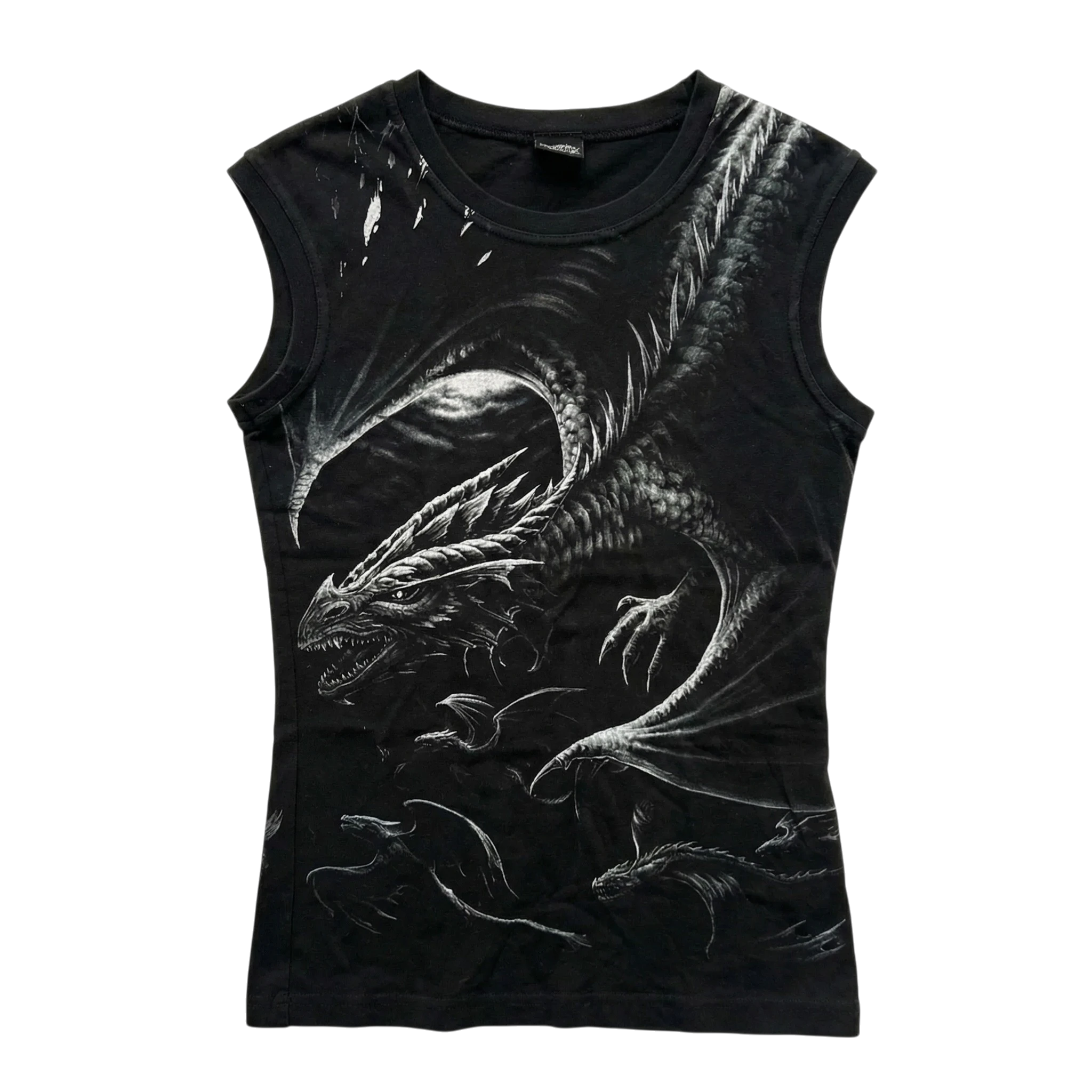 Opium Koszulka Bezrękawnik ze Smokiem L Vintage Streetwear - widok ogólny przód vintage