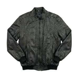 Opium Kurtka Skórzana Fitted M Vintage Streetwear Czarna - widok ogólny przód vintage
