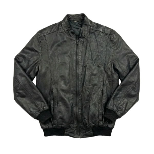 Opium Kurtka Skórzana Fitted M Vintage Streetwear Czarna - widok ogólny przód vintage
