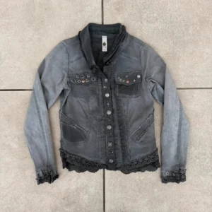 Opium Kurtka Szara 90s Goth XXXS Vintage Streetwear - zdjęcie 2