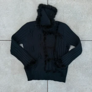 Opium Sweter Czarny Grunge XXXS Vintage Streetwear - zdjęcie 2