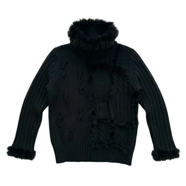 Opium Sweter Czarny Grunge XXXS Vintage Streetwear - widok ogólny przód vintage