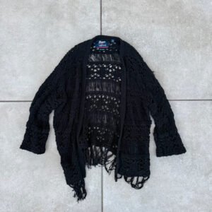 Opium Sweter Pleciony Czarny L Vintage Streetwear - zdjęcie 2