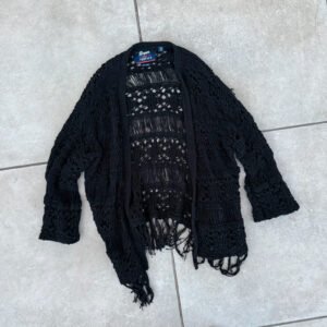 Opium Sweter Pleciony Czarny L Vintage Streetwear - zdjęcie 3