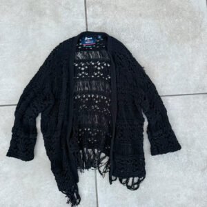 Opium Sweter Pleciony Czarny L Vintage Streetwear - zdjęcie 4