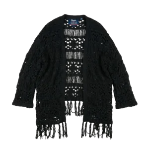 Opium Sweter Pleciony Czarny L Vintage Streetwear - widok ogólny przód vintage