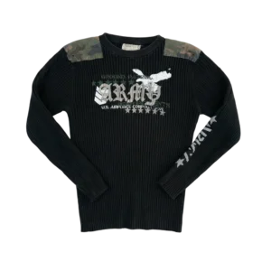 Opium Sweter Vintage 90s Ribbed L Streetwear Retro - widok ogólny przód vintage
