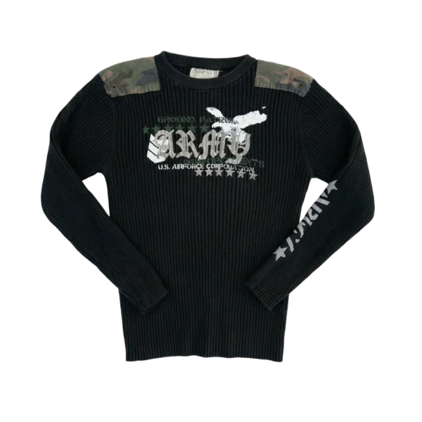 Opium Sweter Vintage 90s Ribbed L Streetwear Retro - widok ogólny przód vintage