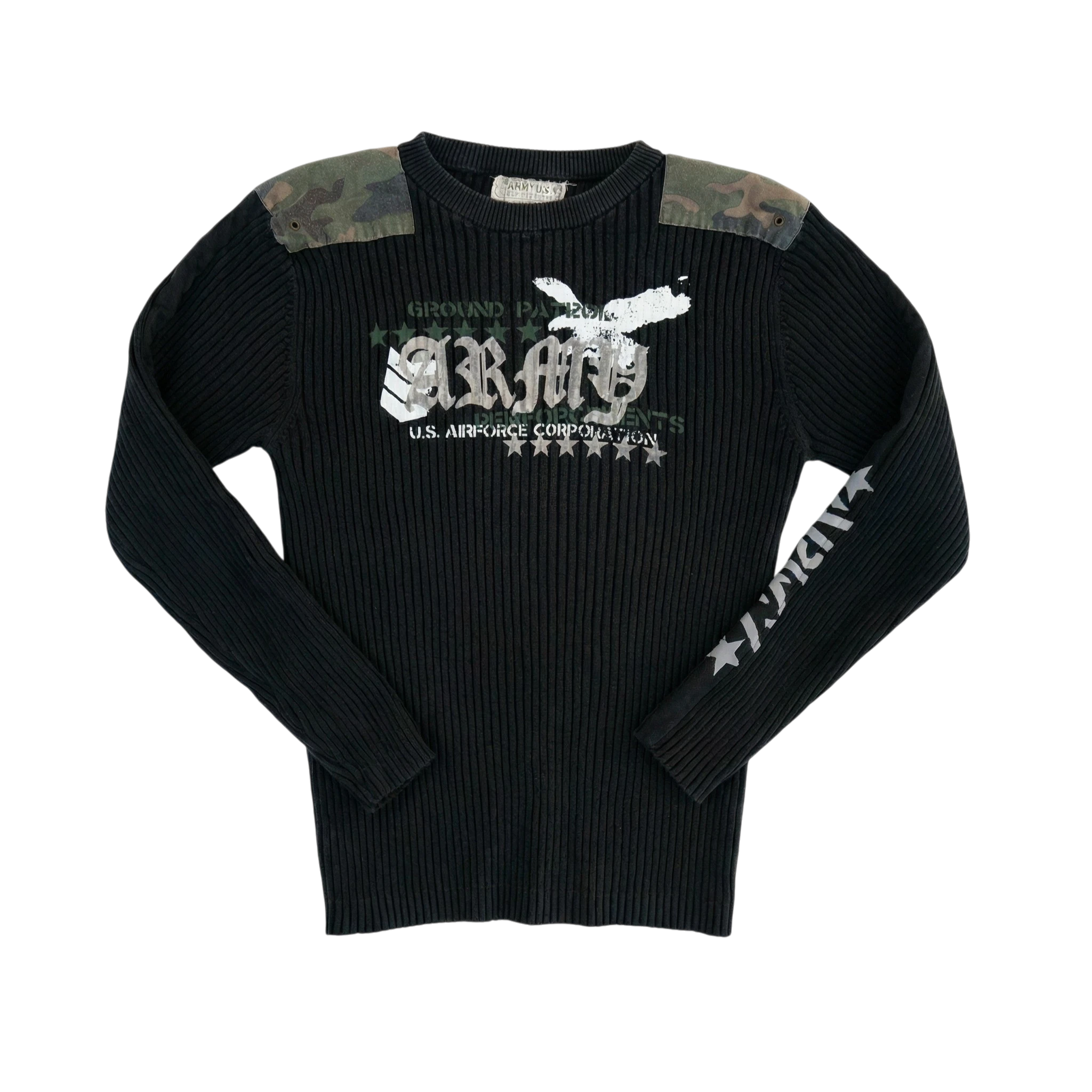 Opium Sweter Vintage 90s Ribbed L Streetwear Retro - widok ogólny przód vintage