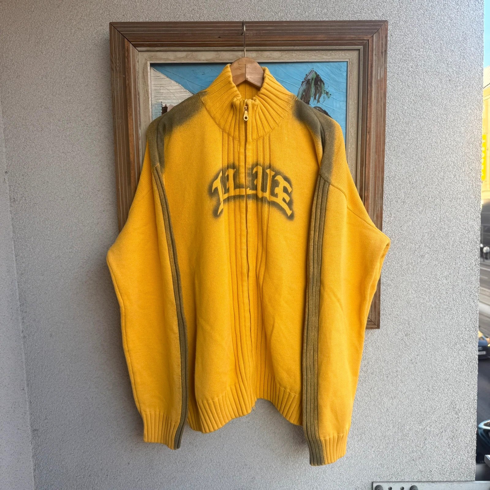 Opium Sweter Zapinany Retro XXL Vintage Streetwear - widok ogólny przód vintage