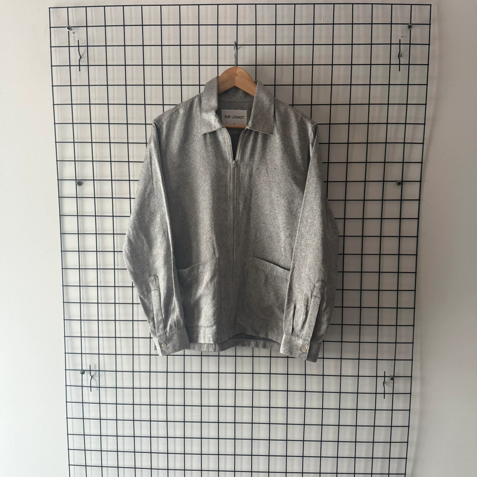 Our Legacy Overshirt Srebrna L Vintage Streetwear - widok ogólny przód vintage