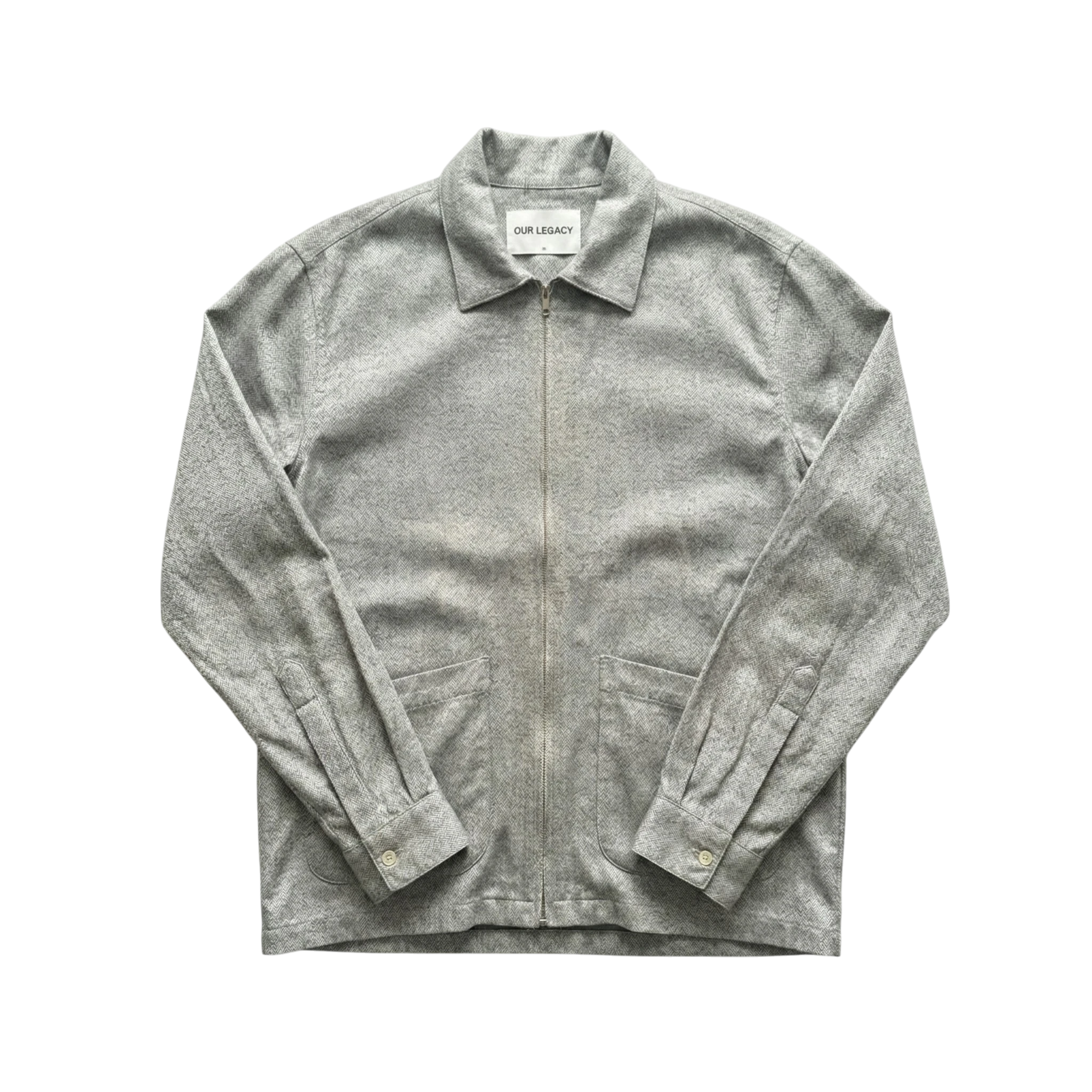 Our Legacy Overshirt Srebrna L Vintage Streetwear - widok ogólny przód vintage