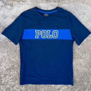 Polo Ralph Lauren Koszulka Granatowa Big Logo M Vintage - zdjęcie 2