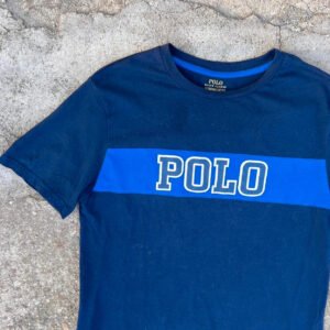 Polo Ralph Lauren Koszulka Granatowa Big Logo M Vintage - zdjęcie 3