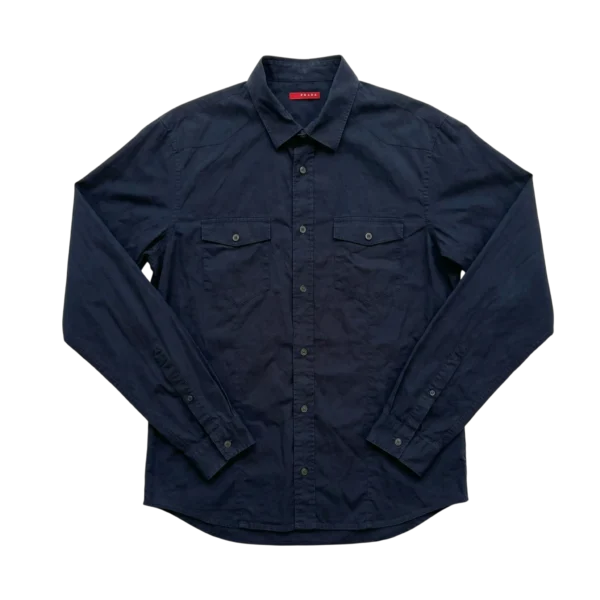 Prada Koszula Granatowa L Vintage Streetwear Retro - widok ogólny przód vintage